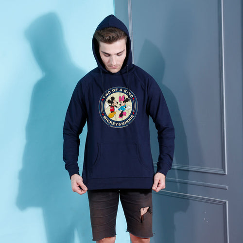 Two Of A Kind, Disney Navy Blue Hoodie For Men And Crop Hoodie For Women