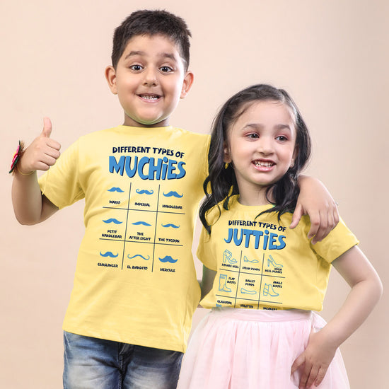 Types Of Muchies/Jutties Bro & Sis Tees
