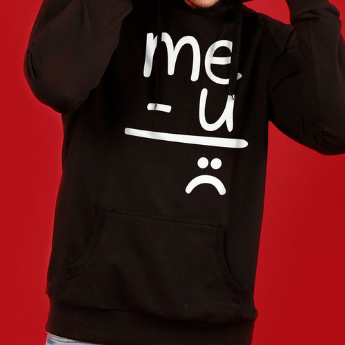 Me And U (Black) Matching Hoodie For Men And Crop Hoodie For Women