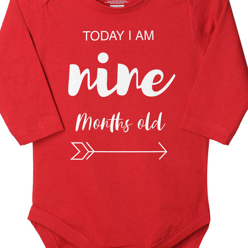Today I Am 9 Months Old, Bodysuit For Baby