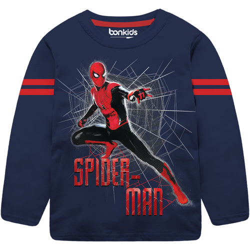 Spiderman Navy Full Sleeve Boys Tshirt