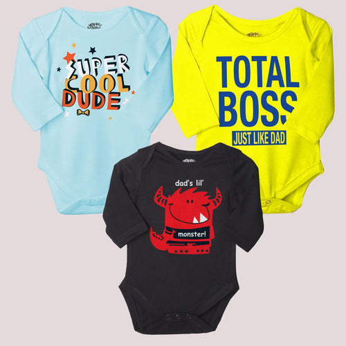 Super Cool Dude Set Of 3 Assorted Bodysuits For The Baby