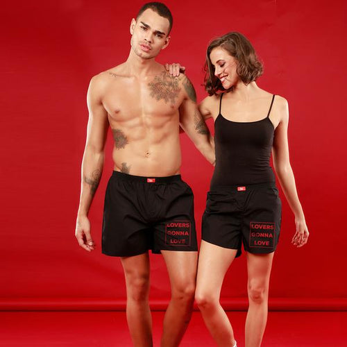 Lover Gonna Love, Matching Black Couple Boxers