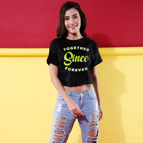 Together Since Forever, Crop Tees For Women