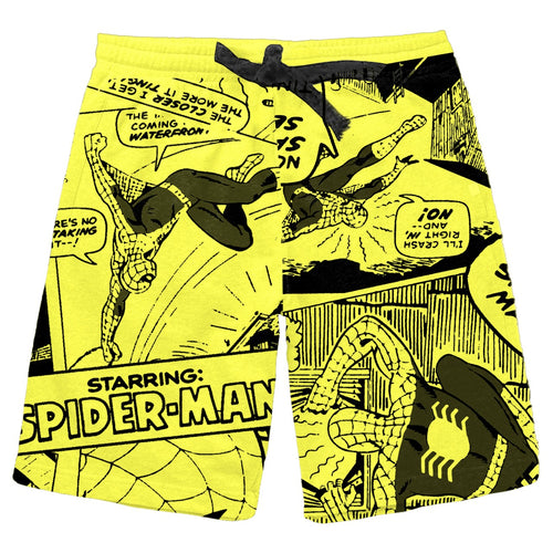 Spiderman Yellow Print Boys Shorts