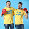 Work Hard, Play Hard, Dad And Son Matching Adult Tees