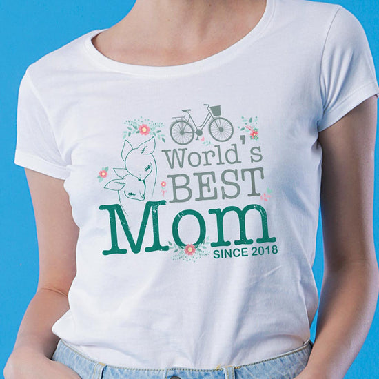 Worlds Best Mom (Cycle Print), Personalized Tee For Mom