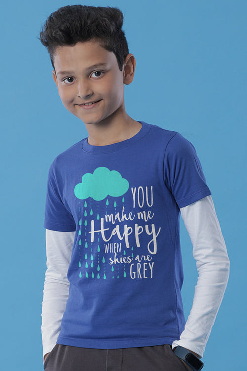 You Make Me Happy When Sky Are Grey Mom Son Tees for son