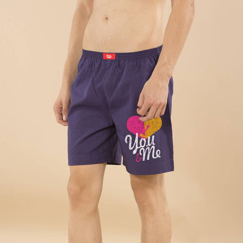 You & Me Matching Purple Couple Boxers