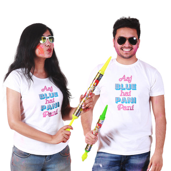 Aaj Blue Hai Pani Pani Combo Tee
