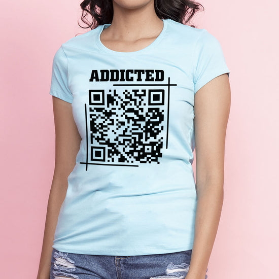 Addicted Matching Qr Code For Couple Tees