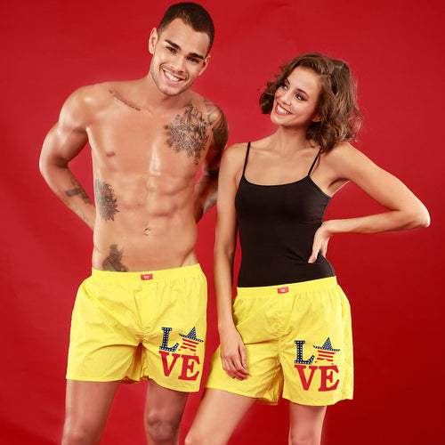 American Love, Matching Yellow Couple Boxers