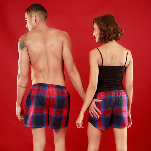 Beauty And Beast, Matching Check Couple Boxers