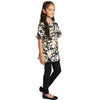 Black floral print kaftan with leging For Girls