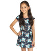 Black Floral print Shift Dress for Girls