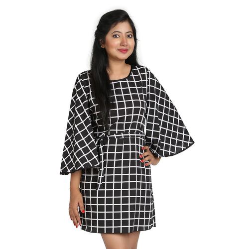 Black Checks kaftan Dress For Women