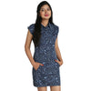 Blue Floral print Denim shift Dress For Women