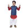 Blue bandi and Red Kurta-salwar set for father son