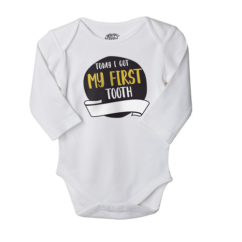My First Tooth (White), Bodysuit For Baby