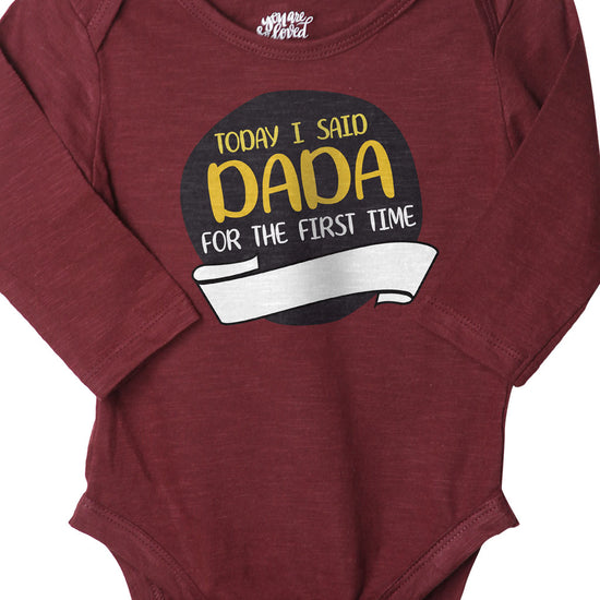 Today I Said Dada (Maroon), Bodysuit For Baby