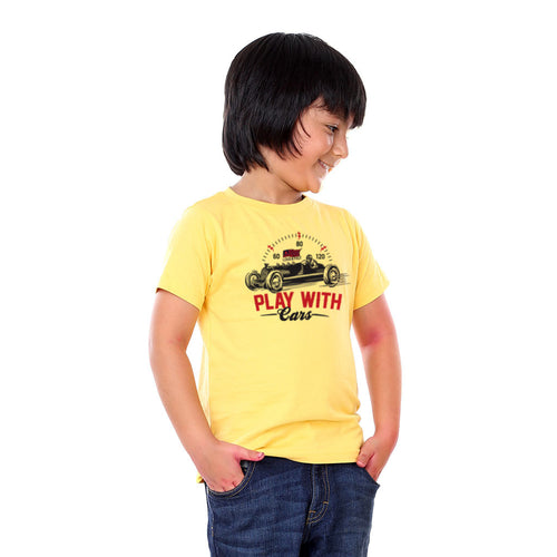 Yellow Play With Cars Dad And Son Tshirt