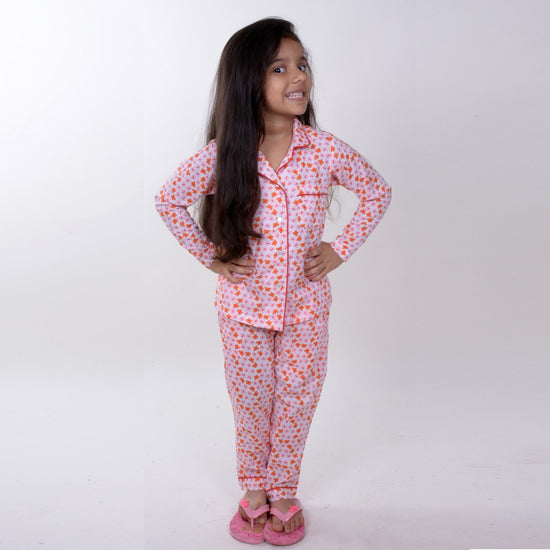 Orange Butterfly Print Sleepwear