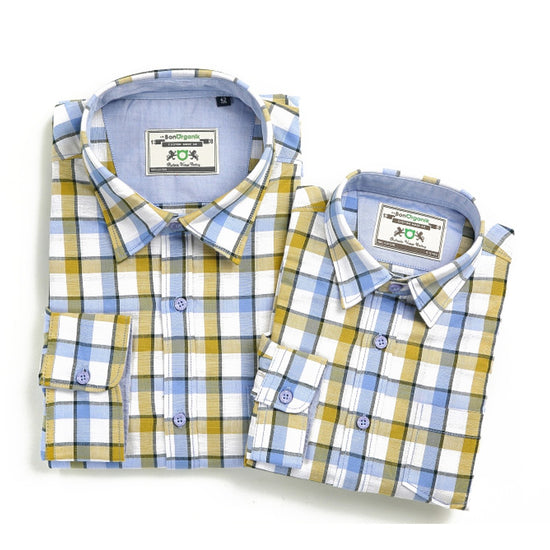 Yellow Ochre Checks Full Sleeved Shirt