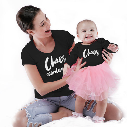 Chaos, Matching Tee And Bodysuit For Mom And Baby (Girl)