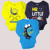 Mr. Little Cool Set Of 3 Assorted Bodysuits For The Baby