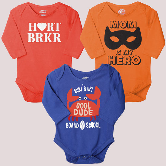 Mom Is My Hero Set Of 3 Assorted Bodysuits For The Baby