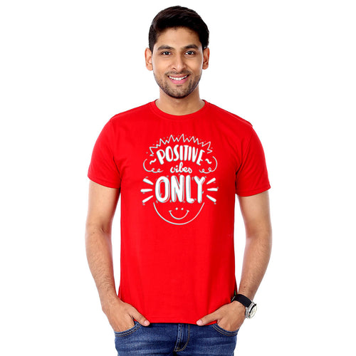Red Positive Vibes Only Father And Son Tshirt