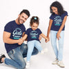 Girl And Daddy Gang, Navy Blue Matching Dad and Daughter's tees