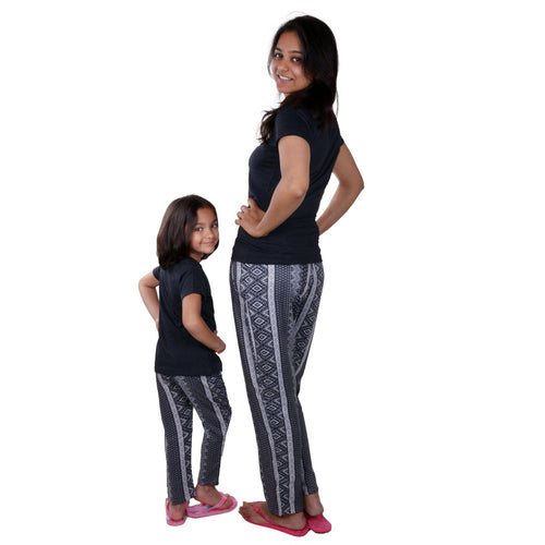 Mother-Daughter Tribal Print Tee and Trouser