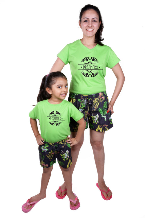 Mother-Daughter Tropical Beach Print Dreamers Sleepwear