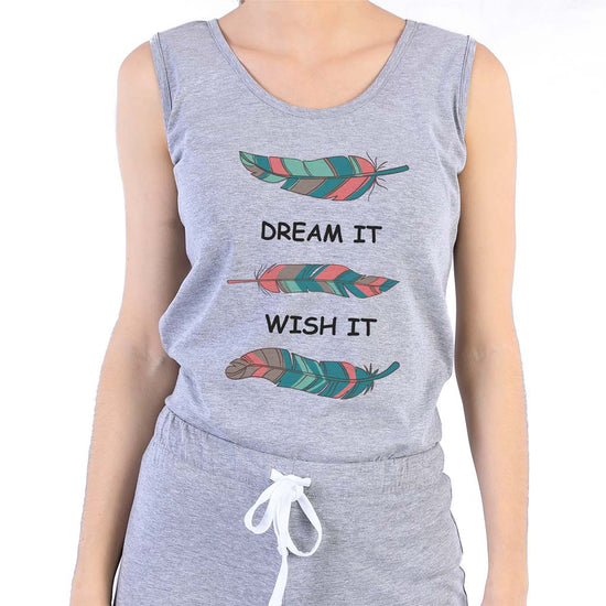 Dream It Wish it (Grey) Matching Sleep Wear For Mom And Daughter