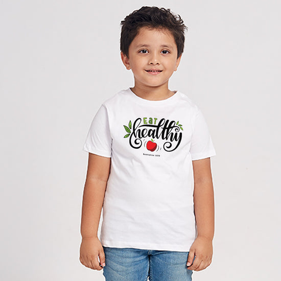 Eat Healthy , Matching Family Tees For  kid Son