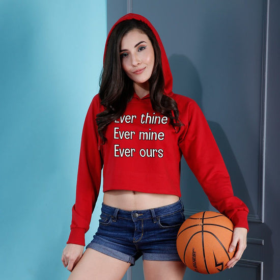 Ever Mine, Ever Ours, Crop Hoodie For Women