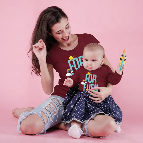 Forever, Matching Tee And Bodysuit For Mom And Baby