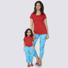 Mom Daughter Holidaying pyjama and Tee set