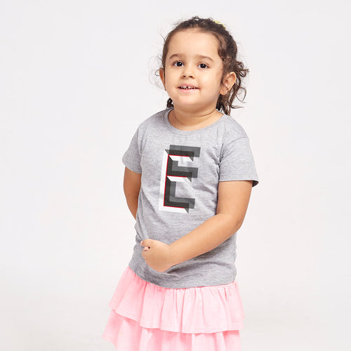 ONE, Matching Grey Dad and Daughter's tees For Kid Daughter