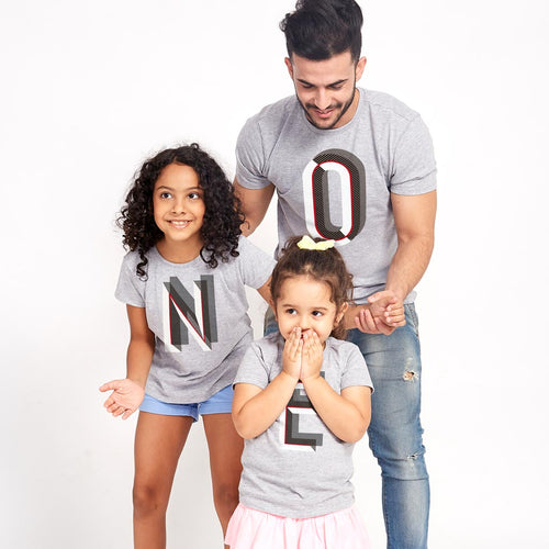 ONE, Matching Grey Dad and Daughter's tees