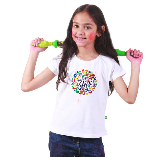 Happy Holi Tee for Girls