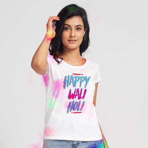 Happy Wali Holi Matching Tees For Mother