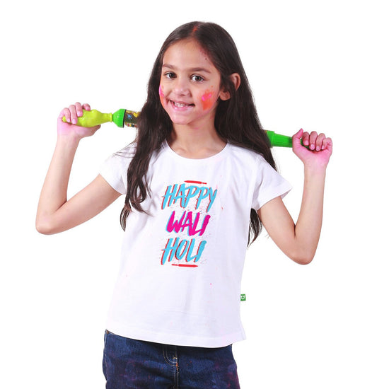 Happy Wali holi Tee For Girls