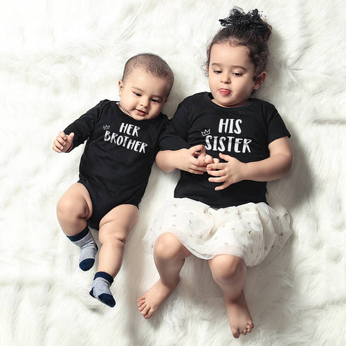 Her Brother-His Sister, Matching Bodysuit And Tee For Brother And Sister