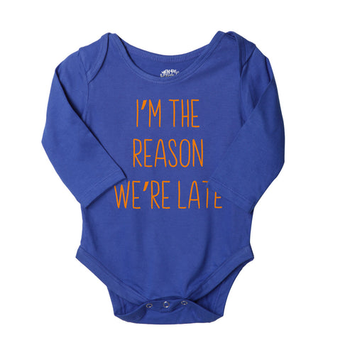 I'm The Reason We Are Late, Set Of 3 Assorted Bodysuits