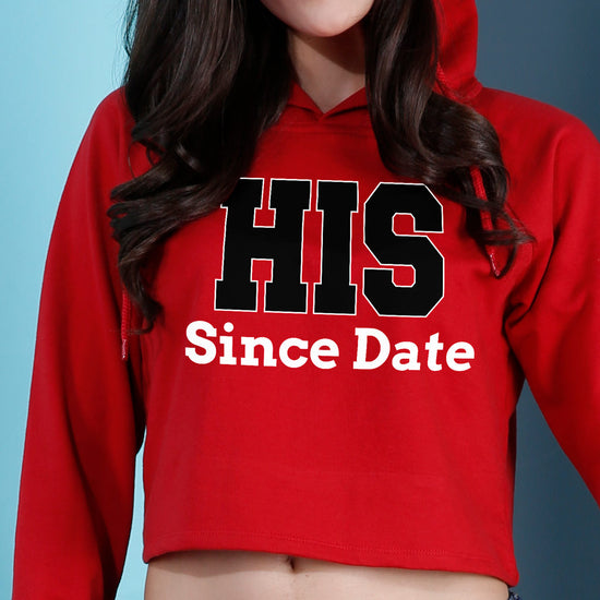 Hers Since Date/His Since Date, Matching Custom Hoodies For Men And Crop Hoodie For Women