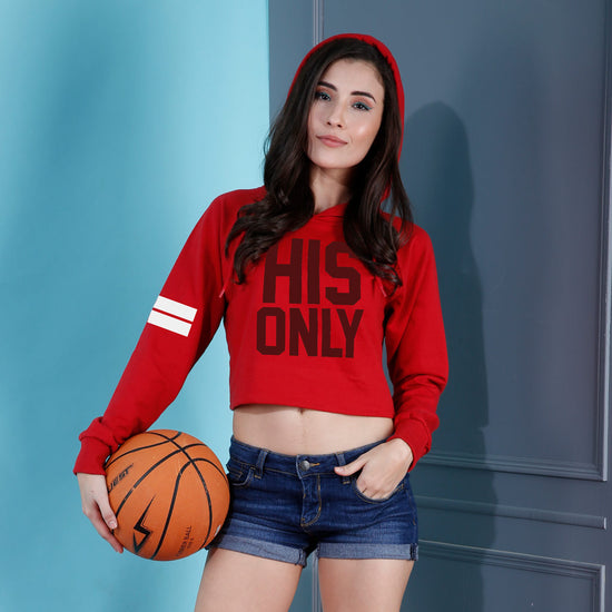 Her One/His Only Crop Hoodie For Women