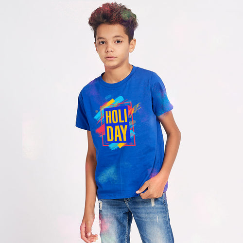 Holi Day Matching Tees For Son
