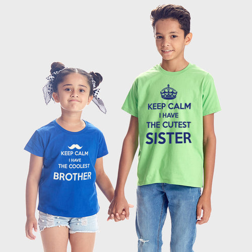 Keep Calm Brother/Sister, Matching Sibling Tees
